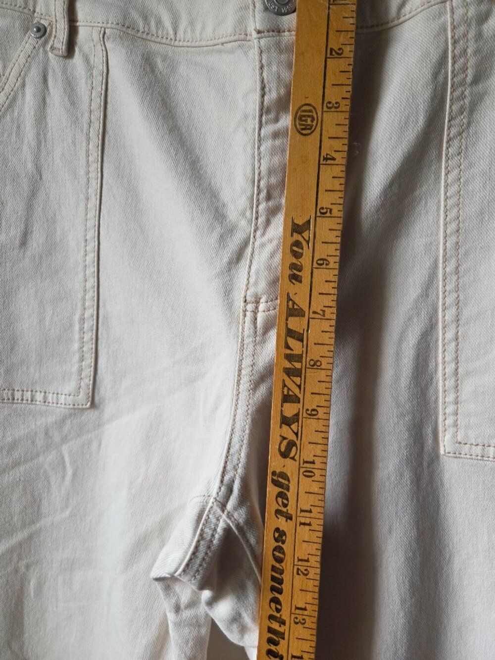 EUC LOFT MADE & LOVED CREAM THE GIRLFRIEND JEANS SIZE 31 / 12 - Picture 15 of 16